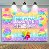 POP Es Snack Und Ballon Glücklich Geburtstag Hintergrund